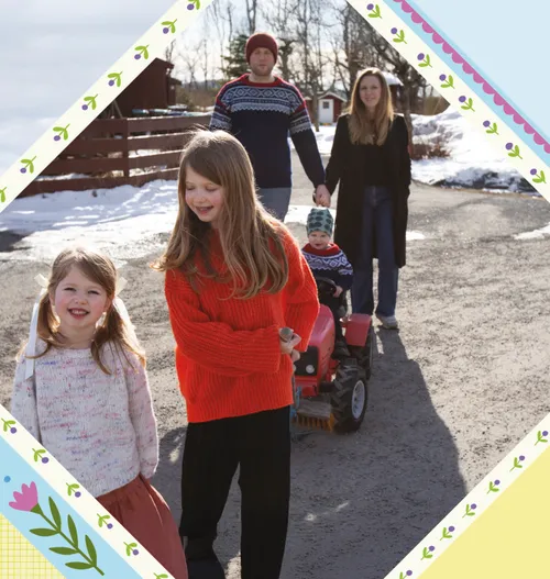 Photo of girl on a walk with her family
