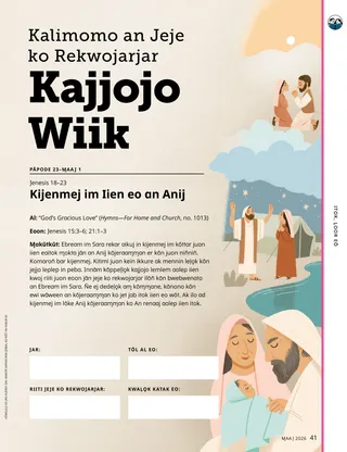 Peij PDF ippān kōmeļeļe ko an Abraham, Sarah, im nin̄nin̄ Isaac