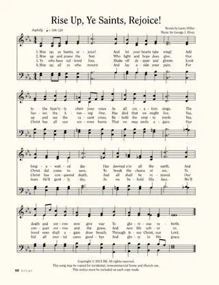 music, Rise Up, Ye Saints, Rejoice