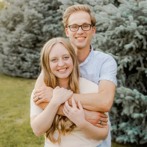 a young couple smiling