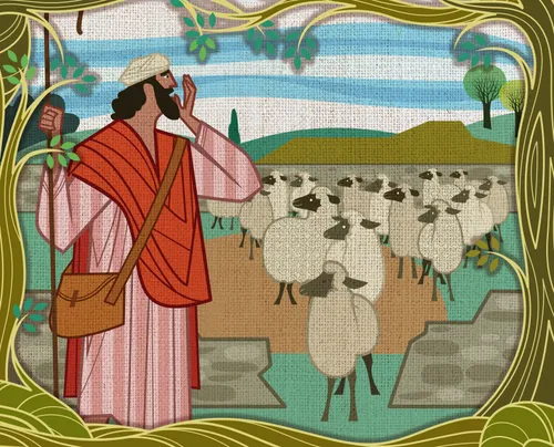 The shepherd calling his sheep.