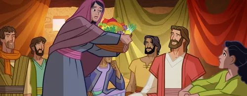 Martha talking to Jesus.