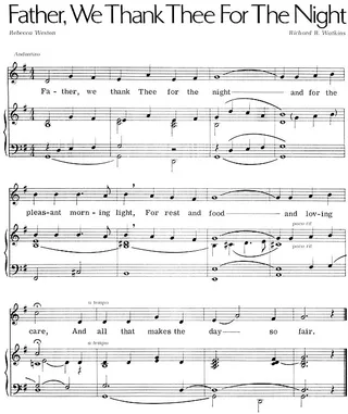 Music, Father, We Thank Thee For The Nigh