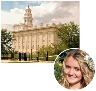 girl and Nauvoo Illinois Temple