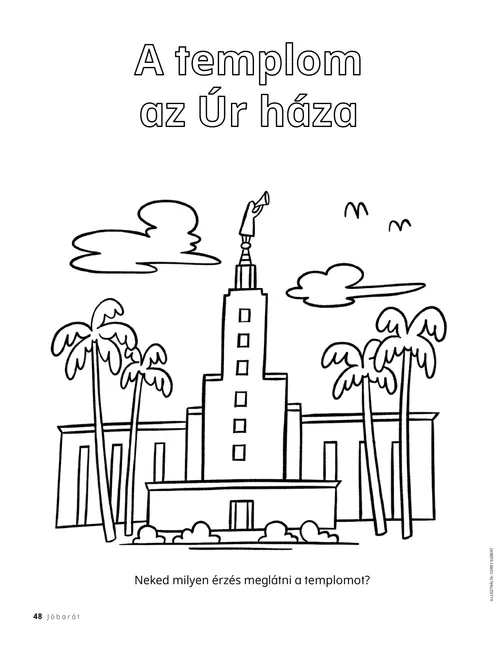 Templomot ábrázoló színező