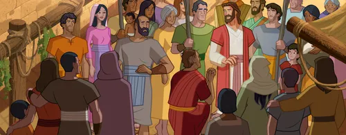 Jairus asks Jesus to heal his daughter.