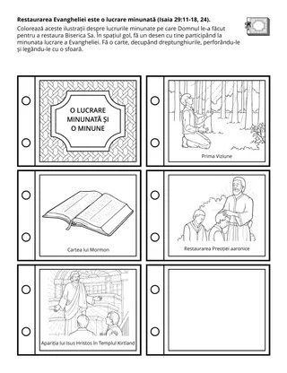 Pagină cu activități pentru Societatea Primară – Restaurarea Evangheliei este o lucrare cu „semne și minuni”.