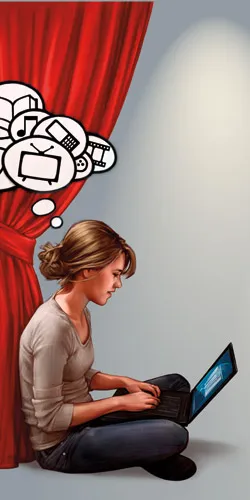 young woman with computer