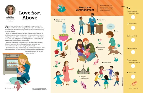 Page PDF of a woman hugging a crying boy in front of an oven, plus a scripture matching activity