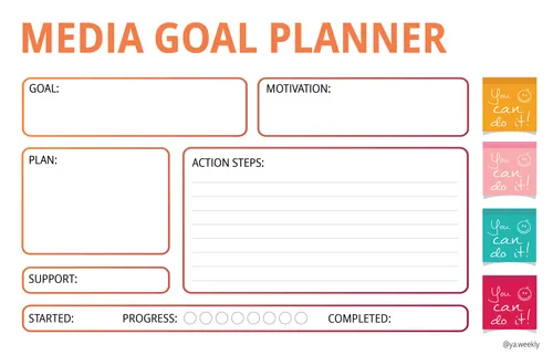 an example of a media goal planner