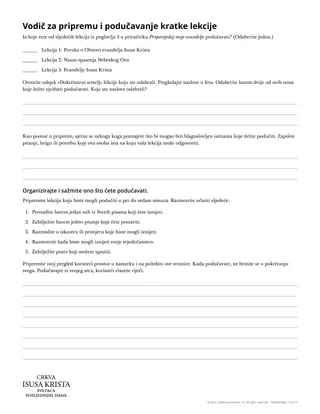 Vodič za pripremu i podučavanje kratke lekcije