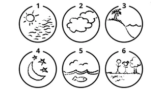 Six hand drawn simple illustrations