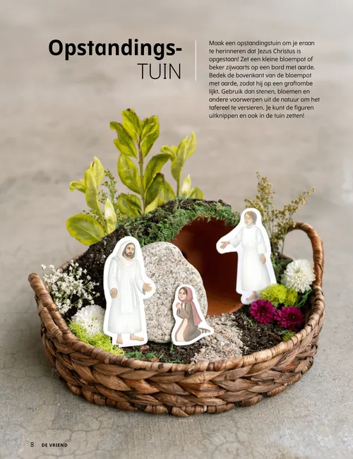 Pdf met foto’s van de stappen om het tafereel van Jezus Christus en het lege graf te maken