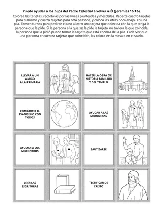 Hoja de actividades de la Primaria: Puedo ayudar a los hijos del Padre Celestial a volver a Él
