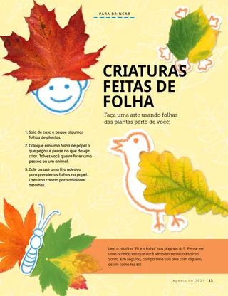 PDF da página da atividade de artesanato mostrando uma borboleta, um pássaro, uma tartaruga e um rosto sorridente