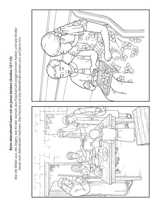 Seite mit der Aktivität für PV-Kinder: Das Abendmahl hilft mir, an Jesus zu denken