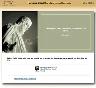 Confirm that you want to send the card