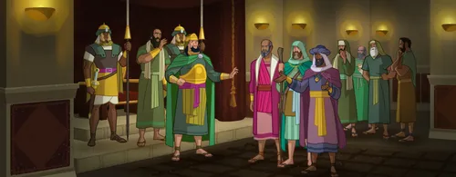 Herod telling his men to find the new king.
