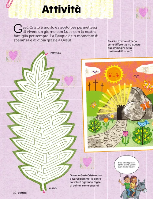 PDF della pagina con illustrazioni di giochi di Pasqua