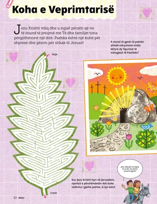 Faqe në PDF me veprimtari për Pashkën