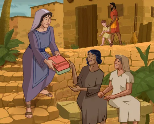 Tabitha gives the clothes to people in need.