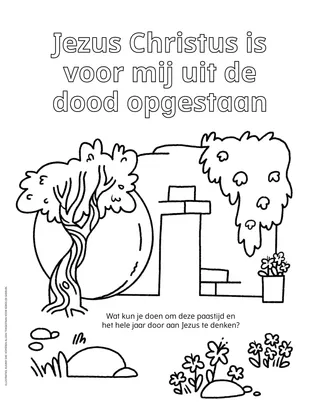 Pdf met kleurplaat van het lege graf van de Heiland
