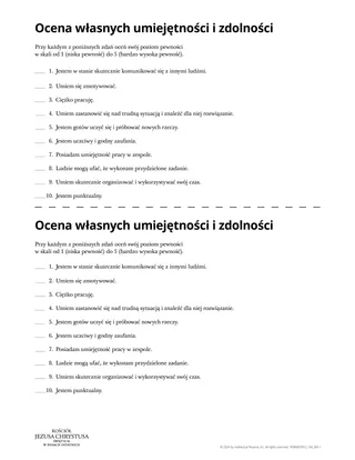 Ocena własnych umiejętności i zdolności