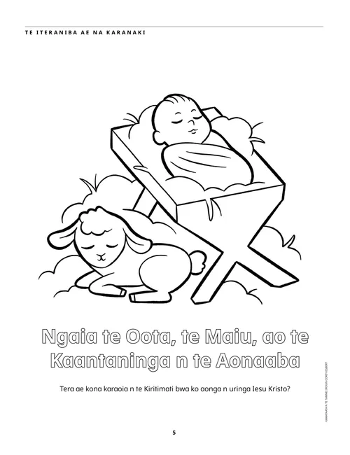 Te PDF i aon te iteraniba ae na karanaki ibukin te merimeri ae Iesu ni nen te man n amwarake ao te tiibu te teei