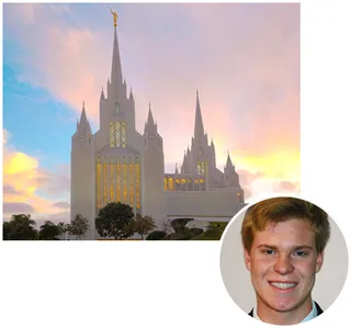 boy and San Diego California Temple