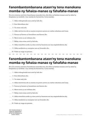 Fanombantombanana ataon’ny tena manokana momba ny fahaiza-manao sy fahafaha-manao