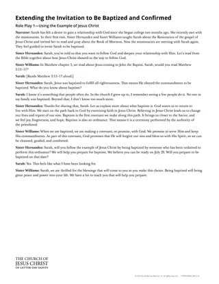 Extending the Invitation to Be Baptized and Confirmed