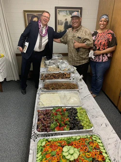 John Raass at stake conference dinner