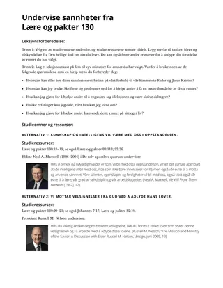 Undervise sannheter fra Lære og pakter 130