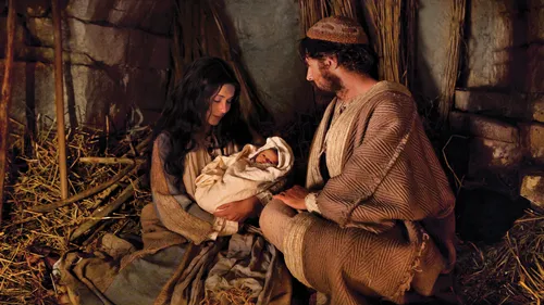 Mary and Joseph with the baby Jesus