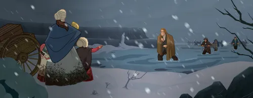 Aaron Jackson and other Saints crossing the North Platte River.