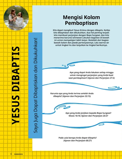 Halaman PDF dengan halaman mewarnai anak perempuan dibaptiskan