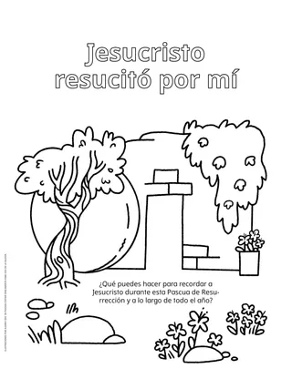PDF de la página para colorear del sepulcro vacío del Salvador