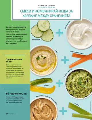 Страница в PDF формат със снимки на зеленчуци и храни за мазане