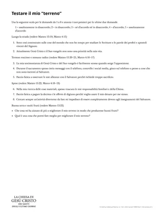 Scheda – Testare il mio “terreno”