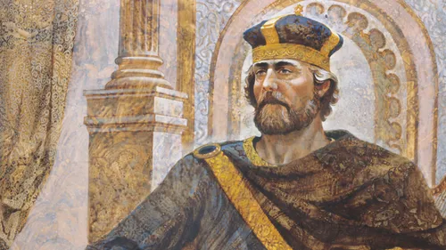 King David sitting on his throne