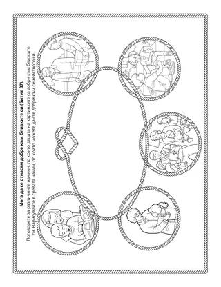 страница с материали за дейности за Неделното училище за деца: Мога да се отнасям добре към близките си
