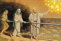 Some hold the iron rod and eat the fruit