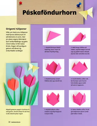 PDF-síða Origami–túlípanaverkefni