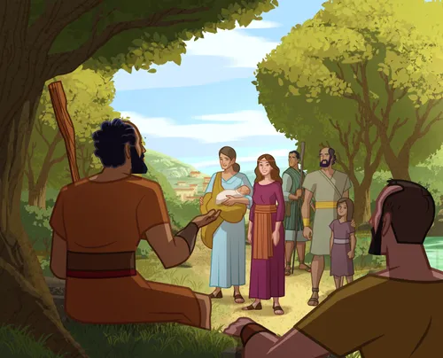 Paul and Silas preach to a woman named Lydia.