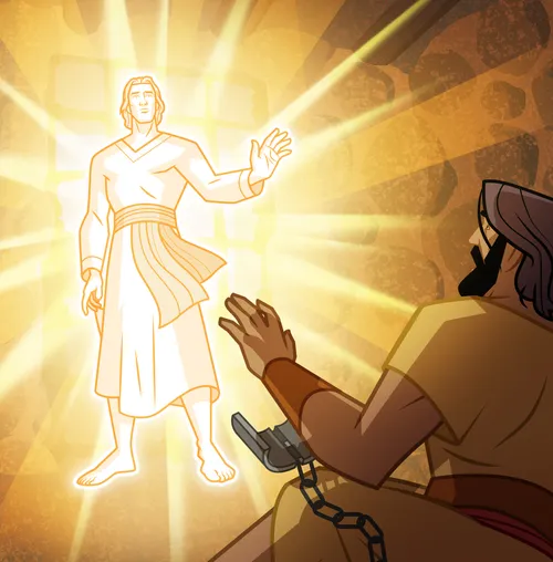 An angel appears to Peter.