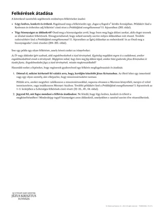 Felkérések átadása