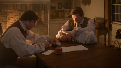 Joseph Smith dictating the Book of Mormon to Oliver Cowdery