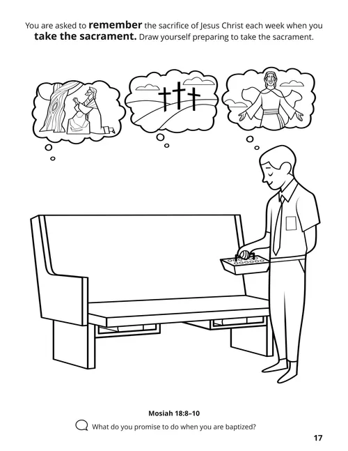 Page 17 of the coloring book Gathering the Family of God