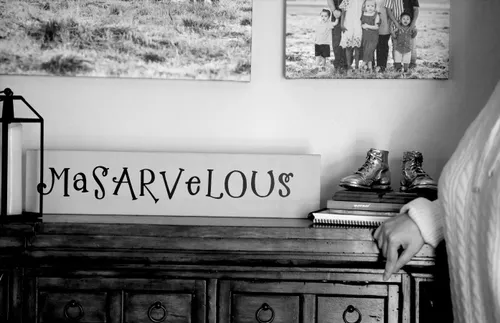 sign on display in home of author