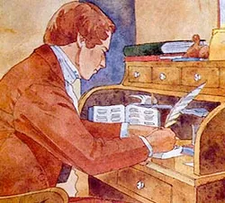 Joseph translating the Bible